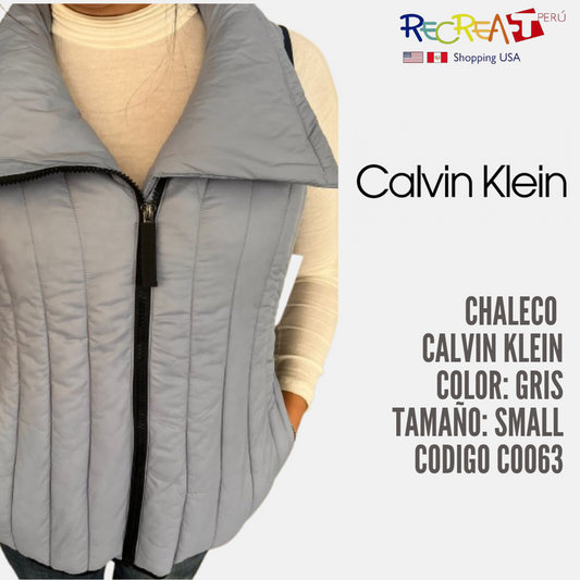 Calvin Klein Performance Vest Womens Small Repel Gray Blue