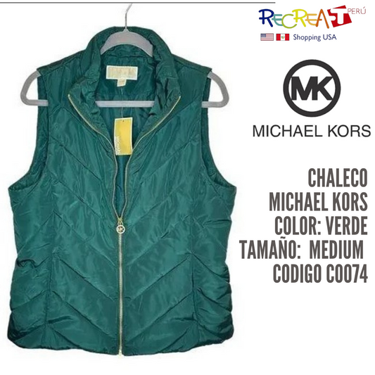 Michael Kors Vest Puffer Quilted Full Zip Pockets Casual