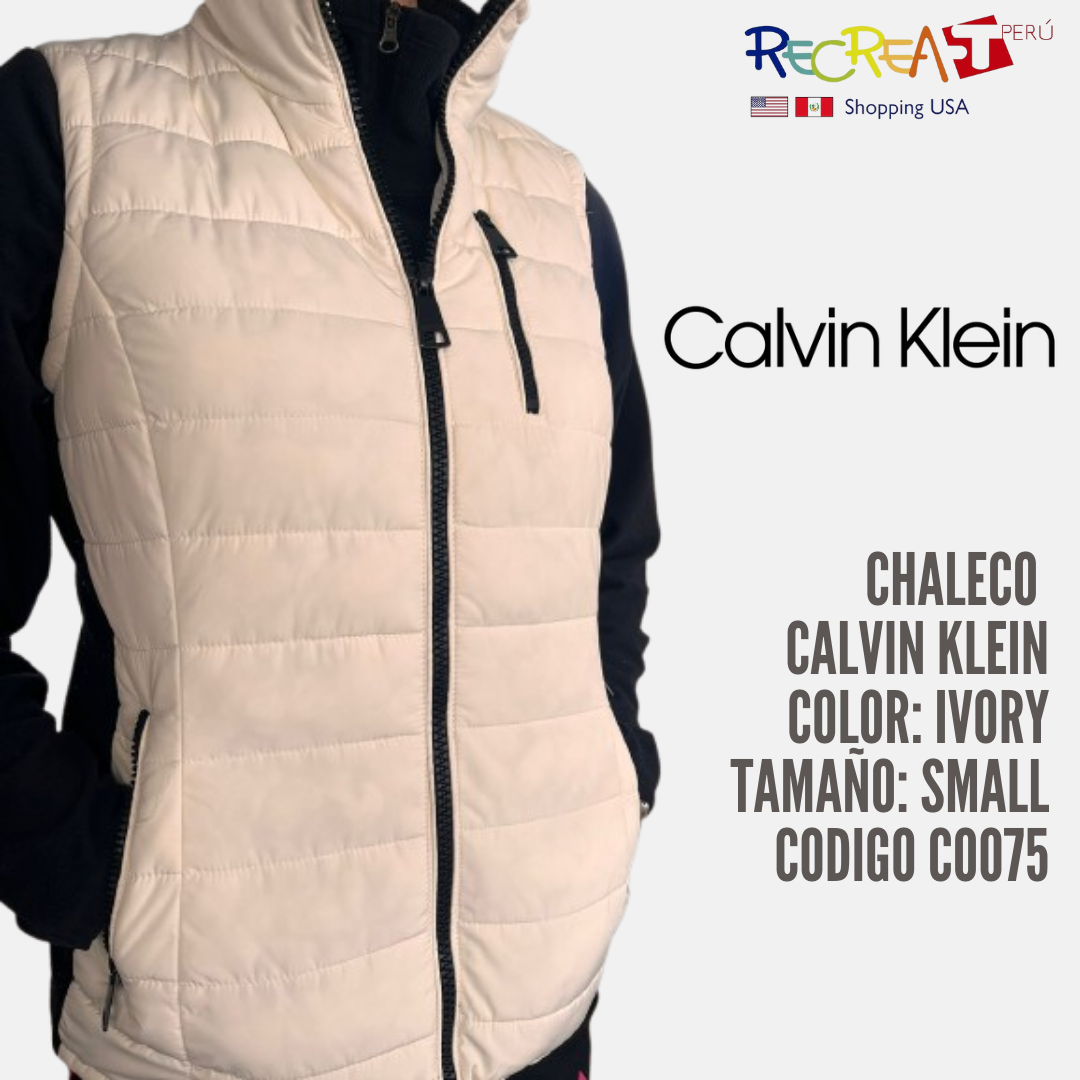 Calvin Klein Vest Full Zip Puffer Quilted Polyester