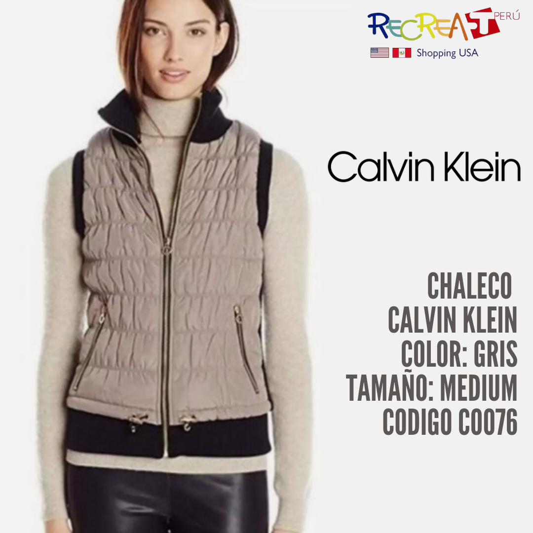 Calvin Klein Women Performance Puffer Vest Wind Resistant Full Zip