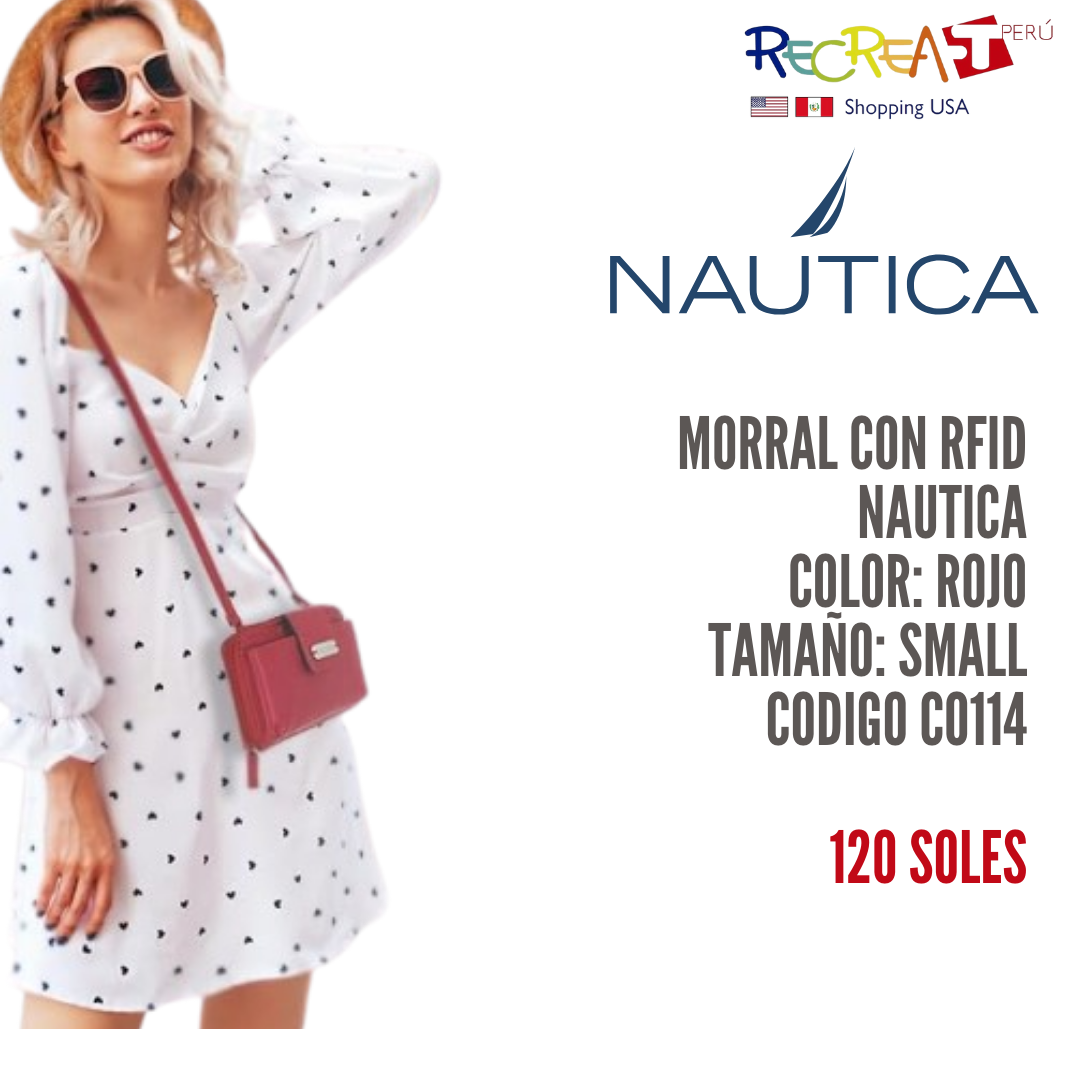 Nautica Harbor - Bolso cruzado para mujer con bloqueo RFID y cremallera alrededor de la cartera