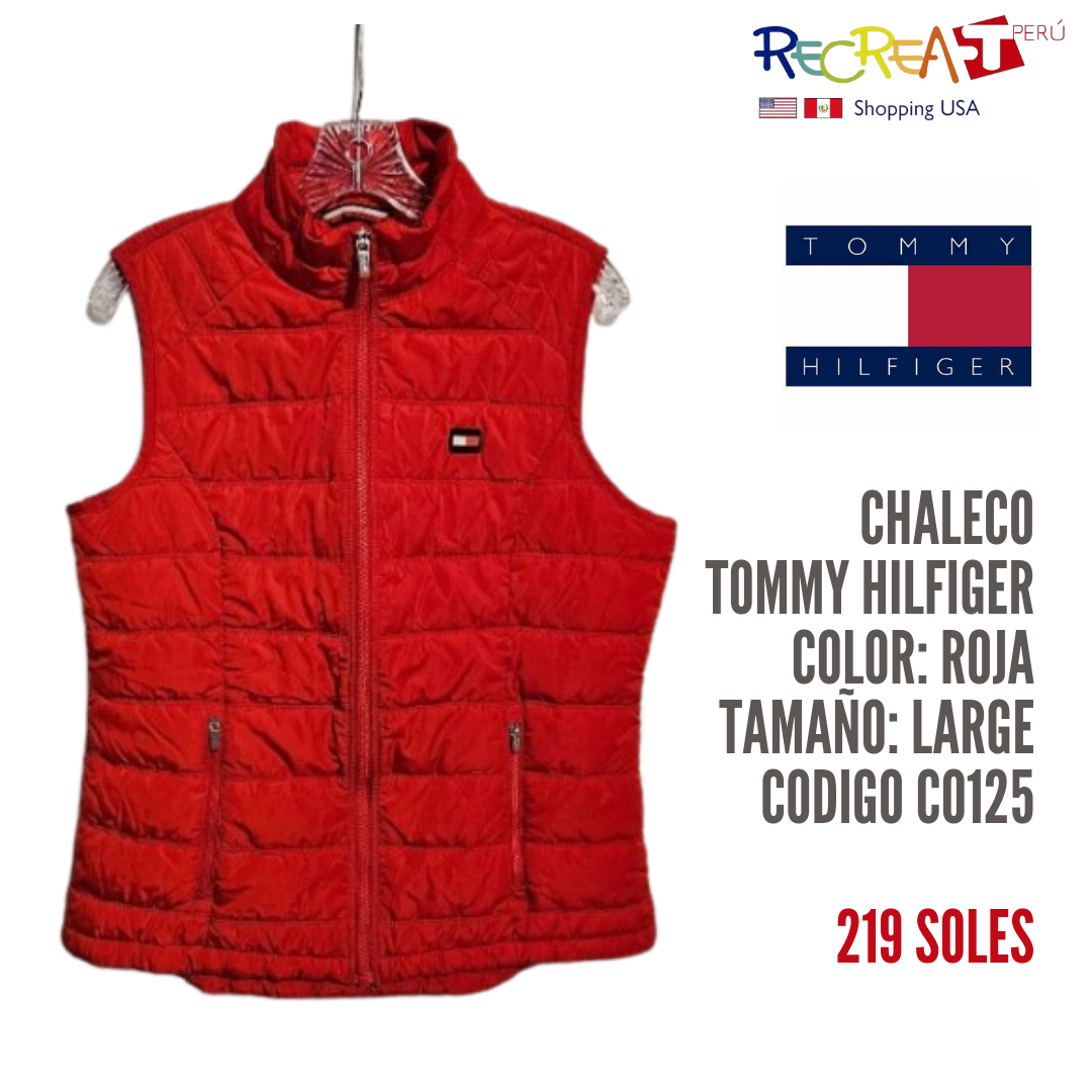 Tommy Hilfiger Sport Womens Red Zip-Up Puffer Vest