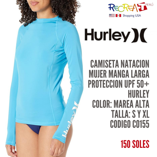 Hurley Camiseta de manga larga Standard One and Only para mujer, marea alta, talla S, Marea alta