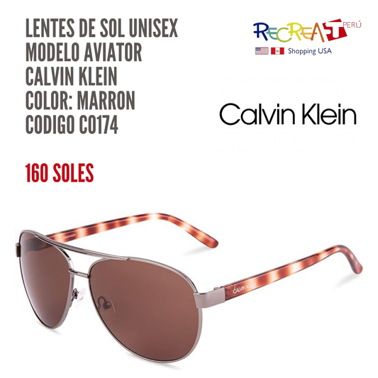 Calvin Klein Ck19321s Aviator Gafas de sol, Gunmetal/Marrón Sólido