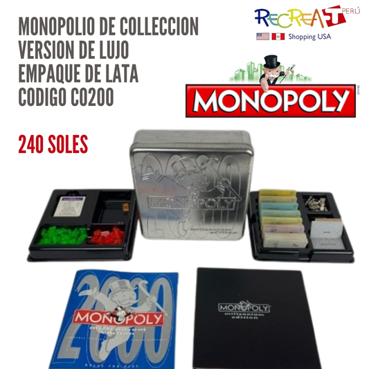 Monopolio Juego de Mesa de Colection 2000. Version de Lujo