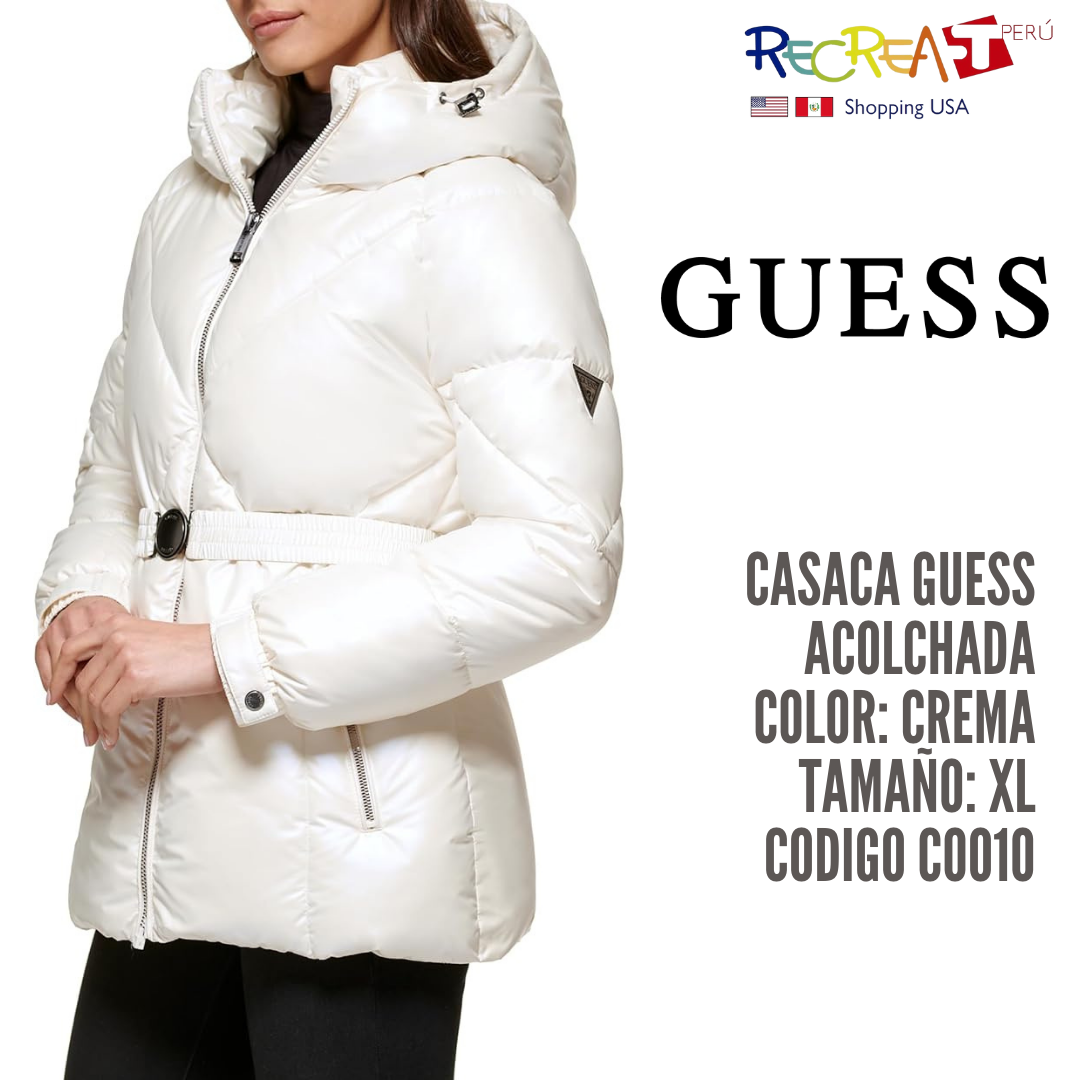 GUESS Chaqueta acolchada de peso medio para mujer