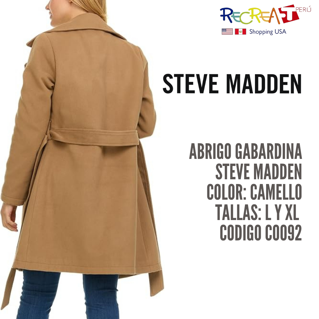 Steve Madden Gabardina para mujer - Abrigos largos de invierno con doble botonadura para mujer