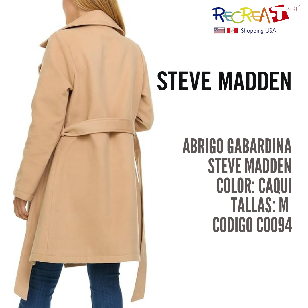 Steve Madden Gabardina para mujer - Abrigos largos de invierno con doble botonadura para mujer