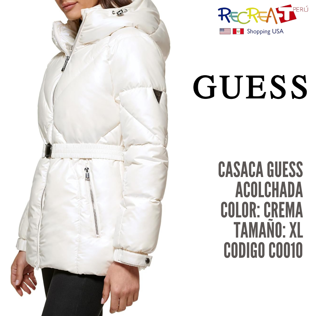 GUESS Chaqueta acolchada de peso medio para mujer