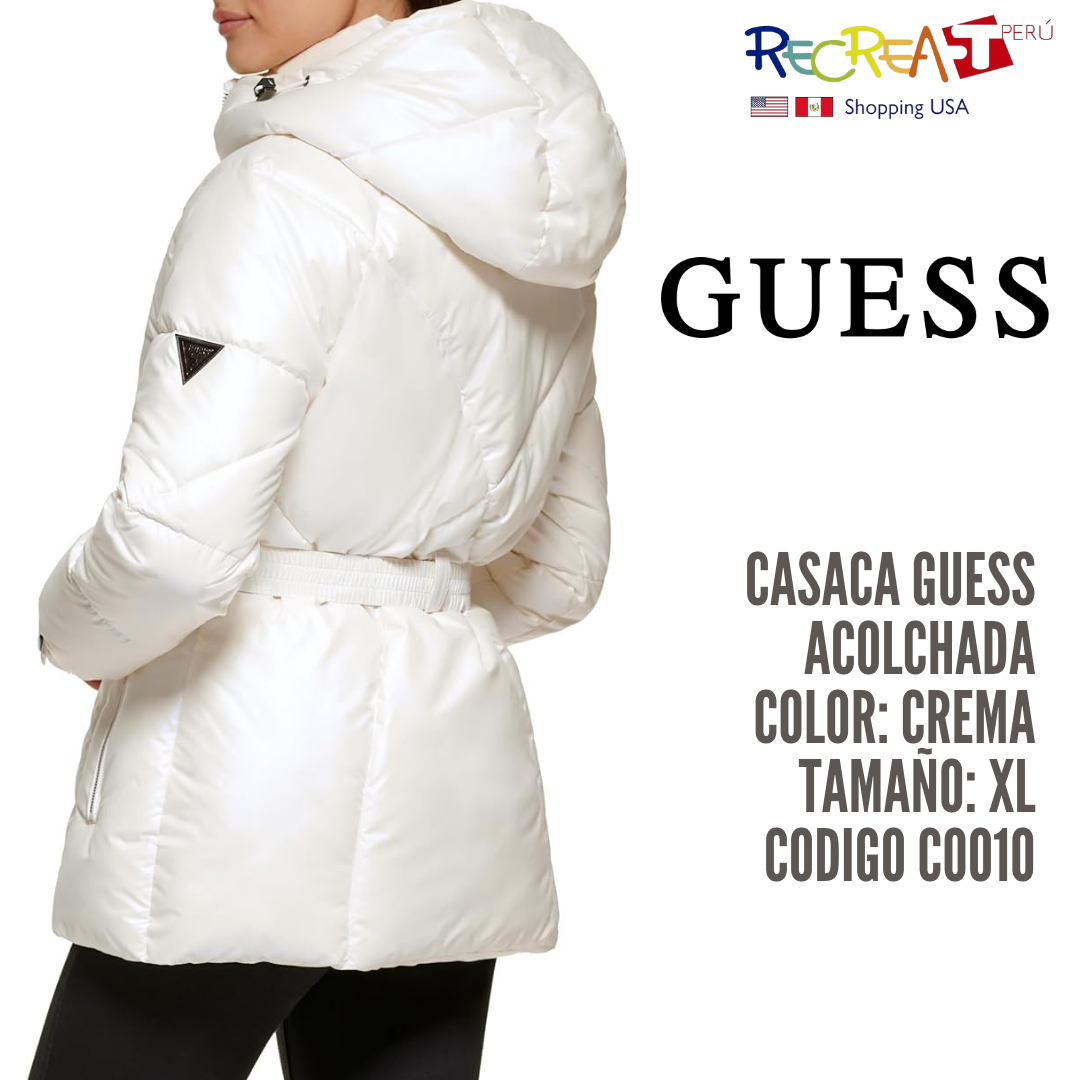 GUESS Chaqueta acolchada de peso medio para mujer