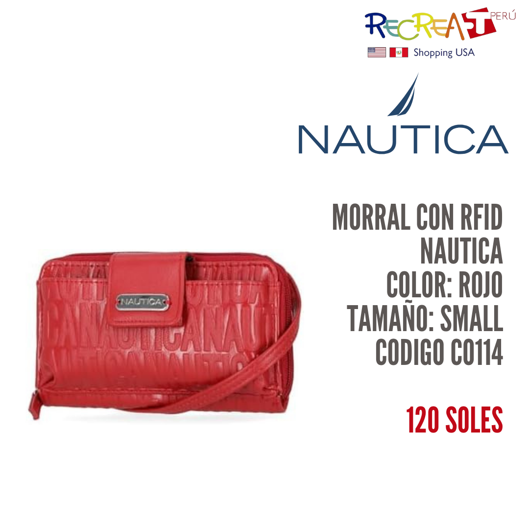 Nautica Harbor - Bolso cruzado para mujer con bloqueo RFID y cremallera alrededor de la cartera