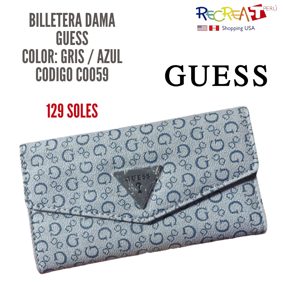 Guess Mujer Lathan Logo Slim Wallet Clutch Bag