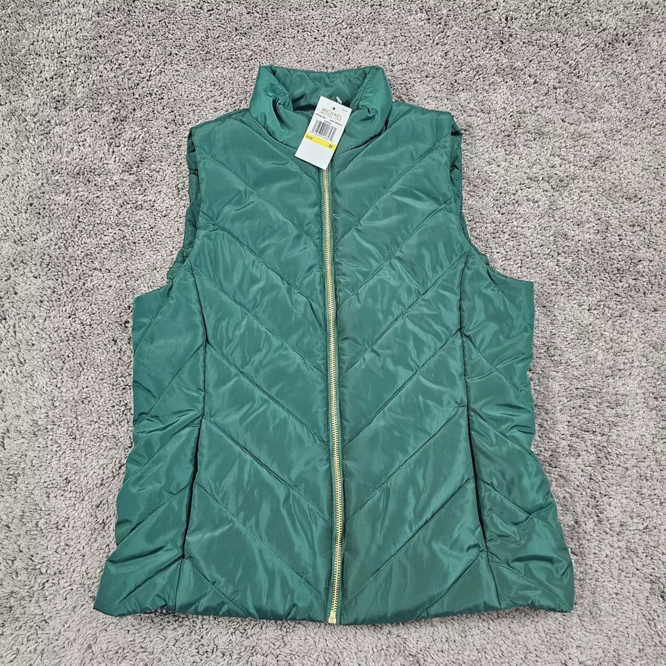 Michael Kors Vest Puffer Quilted Full Zip Pockets Casual